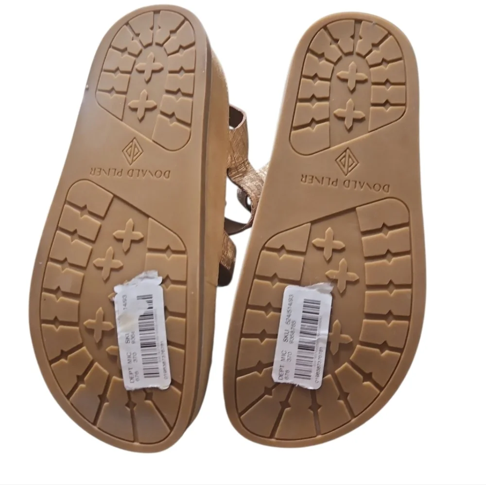 Donald Pliner Jesmin Platform Fisherman Sandal Camel Platino Size 7.5